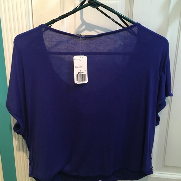 Forever 21 sparkly blue crop top - Picture 3 of 3